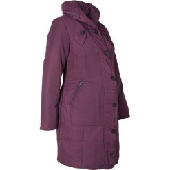 Krótki płaszcz pikowany ciążowy bonprix czarny bez. Fioletowe płaszcze damskie bonprix, bez wzorów, moda ciążowa, krótkie. Za 119,99 zł.