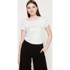 Broadway - Top. Zielone topy damskie marki Broadway, s, z nadrukiem, z bawełny, z okrągłym kołnierzem. W wyprzedaży za 39,90 zł.