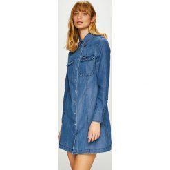 Calvin Klein Jeans - Sukienka. Szare długie sukienki marki Calvin Klein Jeans, na co dzień, l, z bawełny, casualowe, z długim rękawem, proste. Za 539,90 zł.
