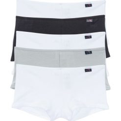 Figi "french" (5 par) bonprix czarny + biały + szary. Białe majtki damskie marki bonprix, z aplikacjami. Za 44,95 zł.