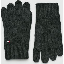 Tommy Hilfiger - Rękawiczki. Czarne rękawiczki męskie TOMMY HILFIGER, z bawełny. Za 119,90 zł.