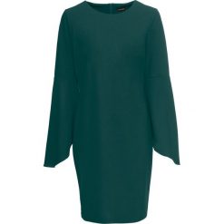 Sukienka bonprix zielony. Niebieskie sukienki damskie bonprix, bez wzorów, eleganckie, bez kołnierzyka, bez rękawów. Za 109,99 zł.