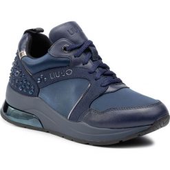 Sneakersy LIU JO - Karlie 23 B69031 PX043 Marine S1113. Niebieskie półbuty damskie Liu Jo, z aplikacjami, z zamszu, marine, bez obcasa, na koturnie, bez zapięcia. Za 759,00 zł.