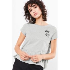 T-shirty damskie: T-shirt z baskinką, krótkimi rękawami i wstawkami