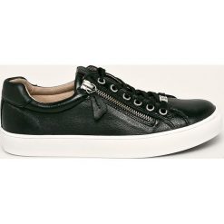 Caprice - Buty skórzane. Czarne buty sportowe damskie Caprice, bez wzorów, ze skóry, sportowe. W wyprzedaży za 269,90 zł.