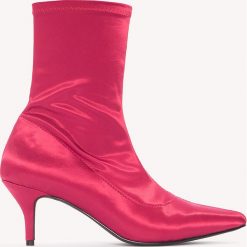 Botki damskie lity: NA-KD Shoes Satynowe botki z miękką cholewką - Pink