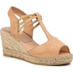 Espadryle KANNA - 20KV20001 Ante Beig. Brązowe espadryle damskie Kanna, bez wzorów, ze skóry, bez obcasa, na obcasie. Za 369,00 zł.
