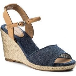 Espadryle PEPE JEANS - Shark Denim PLS90307 Dk Blue 581. Brązowe espadryle damskie marki Pepe Jeans, z denimu, na obcasie. W wyprzedaży za 189,00 zł.