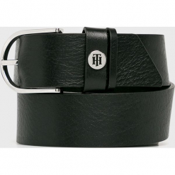 Tommy Hilfiger - Pasek skórzany. Czarne paski damskie TOMMY HILFIGER, w paski, z materiału. Za 229,90 zł.