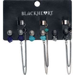 Kolczyki damskie: Blackheart Stone and Crystal Ear Cuffs Kolczyki - Earpin wielokolorowy