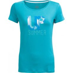 T-shirt damski TSD611 - mięta - Outhorn. Koszulki damskie Outhorn, z nadrukiem, z elastanu, bez kołnierzyka. W wyprzedaży za 14,99 zł.