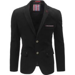 Marynarki męskie slim fit: Marynarka męska casual czarna (mx0347)