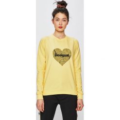 Desigual Sport - Bluza. Żółte bluzy sportowe damskie marki Desigual Sport, s, z nadrukiem, z elastanu, bez rękawów, bez kaptura. Za 249,90 zł.
