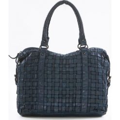 Torebki klasyczne damskie: Skórzana torebka w kolorze niebieskim – 33 x 27 x 13 cm