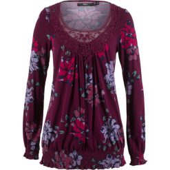 Tunika shirtowa, długi rękaw bonprix czarny bez z nadrukiem. Fioletowe bez kategorii marki bonprix, z nadrukiem, z długim rękawem. Za 74,99 zł.