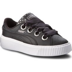 Buty PUMA - Platform Kiss Ath Lux Wn's 366704 02 Puma Black/Puma Black. Czarne buty sportowe damskie Puma, na co dzień, bez wzorów, ze skóry ekologicznej, bez obcasa, na płaskiej podeszwie, bez zapięcia. W wyprzedaży za 339,99 zł.