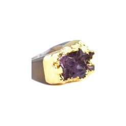 InspiRING Ametyst 1/4 Złoto rozmiar 16. Fioletowe pierścionki damskie marki Brazi druse jewelry, z ametystem, złote. Za 320,00 zł.