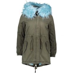 Parka w kolorze oliwkowo-błękitnym. Brązowe parki damskie Winter Selection, bez wzorów, z futra, bez kaptura. W wyprzedaży za 269,95 zł.