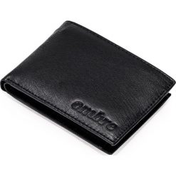 PORTFEL MĘSKI SKÓRZANY A088 - CZARNY. Czarne portfele męskie marki Ombre Clothing, z materiału. Za 39,00 zł.
