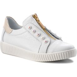 Sneakersy R.POLAŃSKI - 0921 Biały Krasz Złoty. Białe półbuty damskie R.Polański, ze skóry. W wyprzedaży za 229,00 zł.