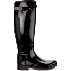 Hunter czarne Women's Original Refined Tall Black. Czarne kalosze damskie Hunter, w paski. W wyprzedaży za 559,00 zł.