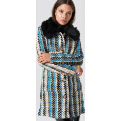 Glamorous Płaszcz Fluffy Collar - Blue,Multicolor,Yellow. Żółte płaszcze damskie marki Glamorous, bez wzorów, z futra. W wyprzedaży za 242,97 zł.
