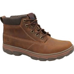 Skechers Resment 64837-CDB 45,5 Brązowe. Pomarańczowe buty trekkingowe męskie Skechers, ze skóry, bez zapięcia. W wyprzedaży za 249,99 zł.