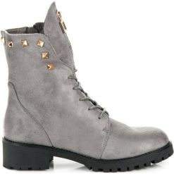 Zamszowe workery MADELYN. Szare workery damskie Bestelle, z zamszu. Za 129,00 zł.