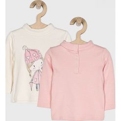 Blukids - Bluzka dziecięca 68-98 cm (2-pack). Różowe bluzki dziewczęce Blukids, z nadrukiem, z bawełny, z golfem, bez rękawów, bez kaptura. W wyprzedaży za 34,90 zł.