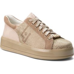 Sneakersy LIU JO - Kim 7 B68019 TX011 Natural 00005. Brązowe półbuty damskie marki Liu Jo, bez wzorów, z zamszu, eleganckie, bez obcasa, na płaskiej podeszwie, bez zapięcia. W wyprzedaży za 419,00 zł.
