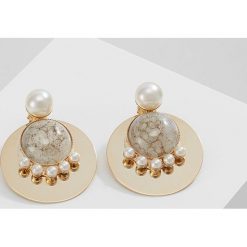 Kolczyki damskie: Anton Heunis REMOVABLE DISC HOOPS WITH BUTTON EARRINGS Kolczyki grey/goldcoloured
