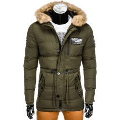 KURTKA MĘSKA ZIMOWA PARKA C308 - OLIWKOWA. Zielone kurtki męskie marki Ombre Clothing, na zimę, m, z poliesteru. Za 99,00 zł.