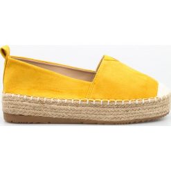 Espadryle na plecionej platformie żółte (41). Żółte espadryle damskie Estetino, bez wzorów, bez obcasa, na platformie. Za 99,00 zł.