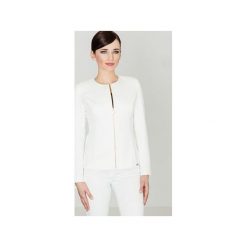 Żakiet K301 Ecru. Brązowe marynarki damskie Lenitif, xl, bez wzorów. Za 149,00 zł.