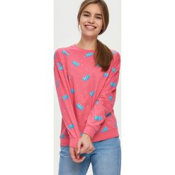 Bluza z nadrukiem - Różowy. Różowe bluzy damskie Sinsay, s, z nadrukiem, bez rękawów, bez kaptura. Za 39,99 zł.