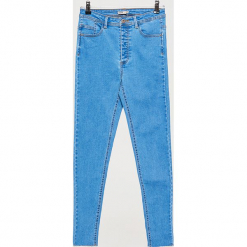 Jeansy HIGH WAIST - Niebieski. Niebieskie spodnie z wysokim stanem Cropp, z jeansu. Za 89,99 zł.