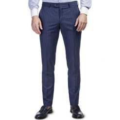 Spodnie MARCUS 16-05SB. Niebieskie chinosy męskie marki Giacomo Conti, s, w paski, z wełny. Za 599,00 zł.