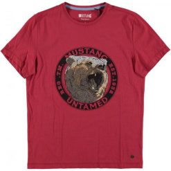 Mustang T-Shirt Męski, L, Czerwony. Czarne t-shirty męskie marki Mustang, l, z bawełny, z kapturem. Za 128,00 zł.