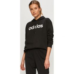 Adidas - Bluza. Czarne bluzy damskie Adidas, s, z nadrukiem, z bawełny, bez rękawów, z kapturem. Za 249,90 zł.