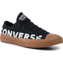 Trampki CONVERSE - Ctas Ox 166233C Black/White/Gum Honey. Czarne półbuty damskie Converse, bez wzorów, z gumy, bez zapięcia. W wyprzedaży za 209,00 zł.