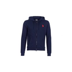 Bluzy U.S Polo Assn. TRICOLOR HOODIE FLEECE. Niebieskie bluzy męskie U.S. Polo Assn., s, bez wzorów, polo, bez rękawów, bez kaptura. Za 373,20 zł.