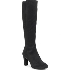 Kozaki UNISA - Natalie F20 St Black Stre.Pari. Czarne kozaki damskie Unisa, ze skóry, przed kolano, na wysokim obcasie, na obcasie, bez zapięcia. Za 649,00 zł.