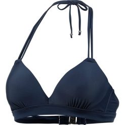 Biustonosz bikini w kolorze granatowym. Niebieskie stroje kąpielowe dwuczęściowe damskie Najlepsze stroje na plażę, z materiału. W wyprzedaży za 78,95 zł.