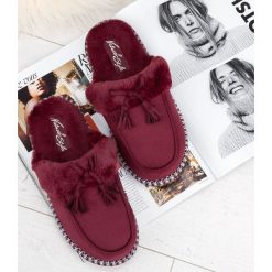 Kapcie damskie Natural Style NS-244 Bordowe. Czerwone kapcie damskie NATURAL STYLE, z bawełny. Za 39,00 zł.