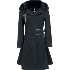 Poizen Industries Tears Coat Płaszcz damski czarny. Czarne płaszcze damskie marki Poizen Industries, xl, z aplikacjami, z polaru. Za 446,90 zł.