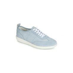 Buty Geox D JEARL. Niebieskie trampki i tenisówki damskie marki Geox, bez wzorów, bez zapięcia. Za 439,00 zł.