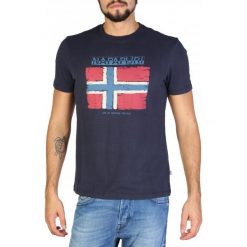 Napapijri T-Shirt Męski M Ciemny Niebieski. Niebieskie t-shirty męskie Napapijri, l, z klasycznym kołnierzykiem. Za 189,00 zł.