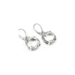 Earrings Kryształ Górski Szlif Okrągły srebro. Białe kolczyki damskie Brazi druse jewelry, z kryształem, srebrne, z angielskim zapięciem. Za 485,00 zł.
