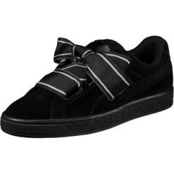 BUTY SUEDE HEART. Czarne trampki i tenisówki damskie Puma, bez wzorów, bez zapięcia. W wyprzedaży za 149,99 zł.