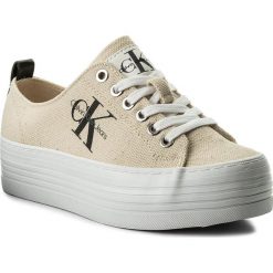 Sneakersy CALVIN KLEIN JEANS - Zolah Heavy RE9730 Natural/White. Brązowe sneakersy damskie marki Calvin Klein Jeans, z jeansu, na obcasie. W wyprzedaży za 279,00 zł.